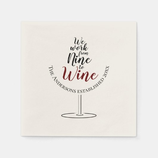 我々は九時から五時まで働く スタンダードカクテルナプキン (正面)