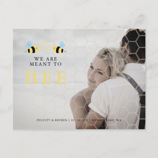 我々は二つの蜂の引用文おもしろいとなるだ結婚ろう 案内ポストカード (正面)