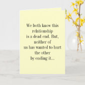 我々は二人とも、この人間関係が終わりであることを知っている。 カード (黄色い花)