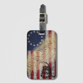 我々は人々のベッツィ・ロス・アメリカ国旗とヘビ ラゲッジタグ (正面縦)