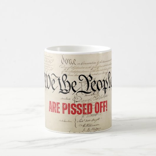 我々は人々は怒っているヴィンテージの外観 コーヒーマグカップ (中央)