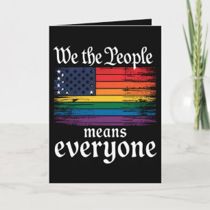 我々は人々は誰もがアメリカ国旗LGBTQを意味する カード