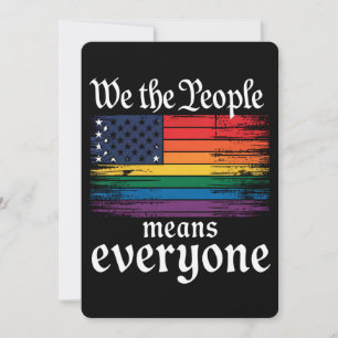 我々は人々は誰もがアメリカ国旗LGBTQを意味する 招待状