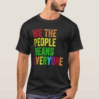我々は人々を意味するレトロLGBTプライドモン Tシャツ