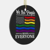 我々は人々を意味するLGBTQプライド月 セラミックオーナメント (右)