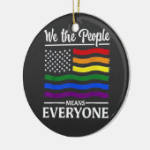 我々は人々を意味するLGBTQプライド月 セラミックオーナメント (左)