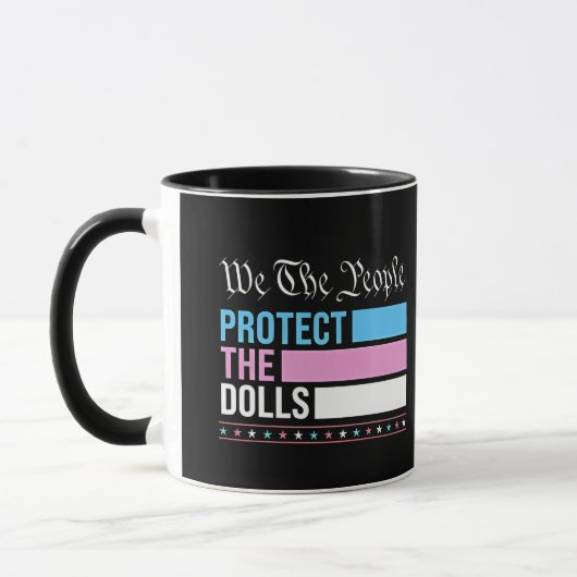 我々は人形保護LGBTトランスジェンダー マグカップ (左)