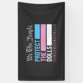 我々は人形保護LGBTトランスジェンダー 横断幕 (縦)