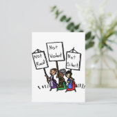 我々は人種差別主義者でも暴力でもな静かい! ポストカード (スタンド正面)