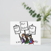 我々は人種差別主義者でも暴力でもな静かい! ポストカード (スタンド正面)