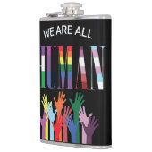 我々は人間の手のカラフルフラッ包まれたクだ フラスク (左)