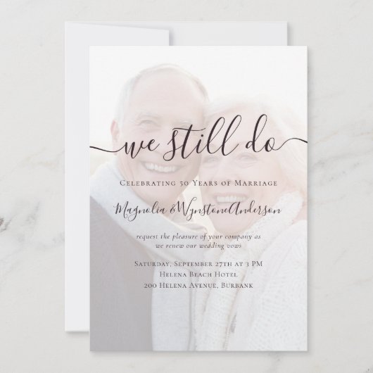 我々は今も一度に全ての写真の誓いを更新する 招待状 (正面)