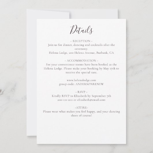 我々は今も一度に全ての写真の誓いを更新する 招待状 (裏面)