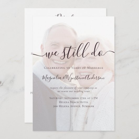 我々は今も一度に全ての写真の誓いを更新する 招待状 (正面/裏面)