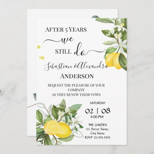 我々は今も更新記念日結婚を行っている 招待状 (正面/裏面)