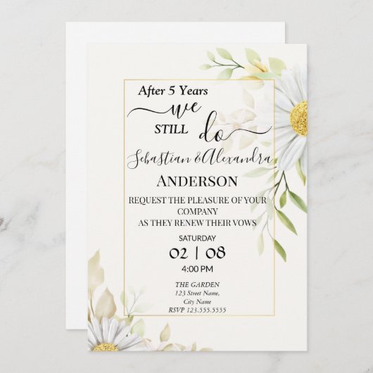 我々は今も更新記念日結婚を行っている 招待状 (正面/裏面)