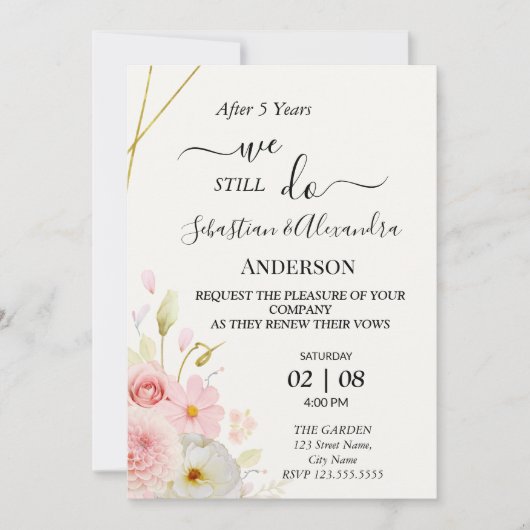 我々は今も更新記念日結婚を行っている 招待状 (正面)