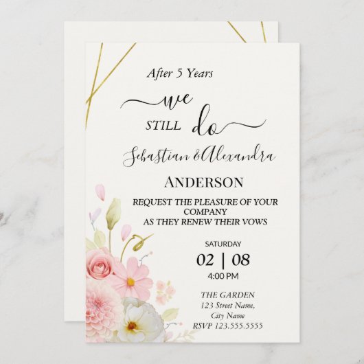 我々は今も更新記念日結婚を行っている 招待状 (正面/裏面)