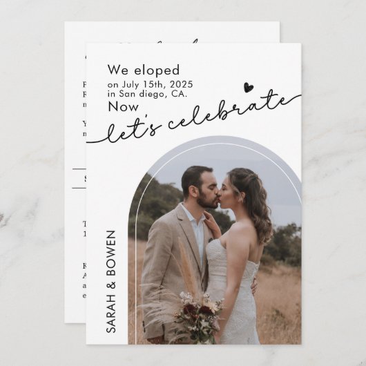 我々は今落ち込み写真祝の飛び出し 招待状 (正面/裏面)