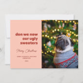 我々は今、我々の醜いセーター赤とピンク シーズンカード (正面)