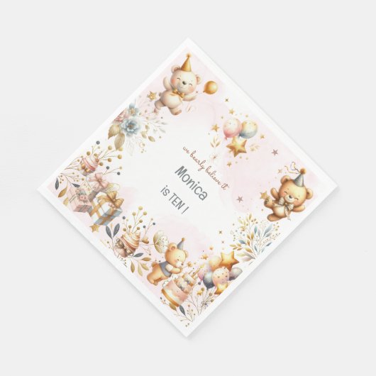 我々は信じ心底よ王室のり、幼児ベアー子供の誕生日 スタンダードランチョンナプキン (角)