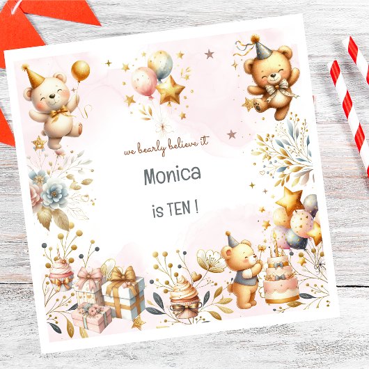 我々は信じ心底よ王室のり、幼児ベアー子供の誕生日 スタンダードランチョンナプキン