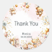 我々は信じ心底よ王室のり、幼児ベアー子供の誕生日 ラウンドシール (正面)