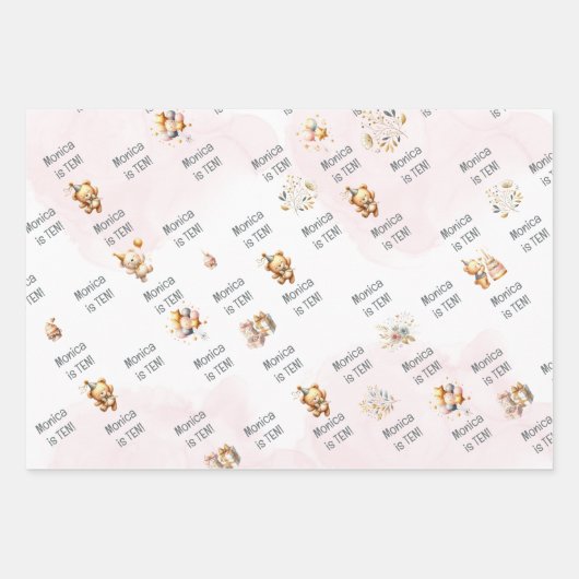 我々は信じ心底よ王室のり、幼児ベアー子供の誕生日 ラッピングペーパーシート (正面3)