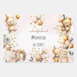 我々は信じ心底よ王室のり、幼児ベアー子供の誕生日 ラッピングペーパーシート