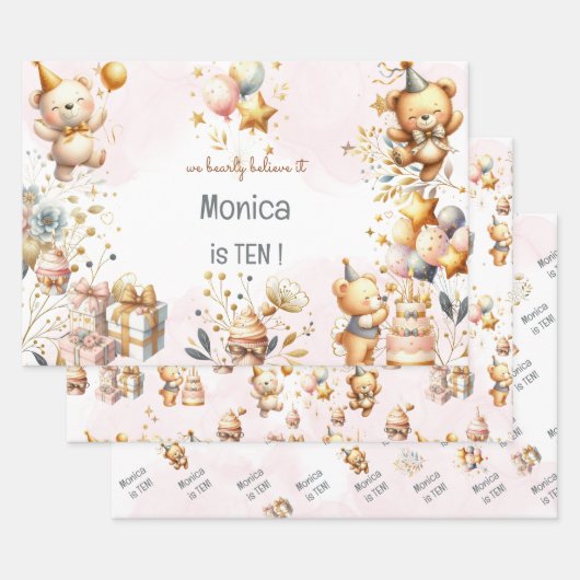 我々は信じ心底よ王室のり、幼児ベアー子供の誕生日 ラッピングペーパーシート (セット)