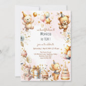 我々は信じ心底よ王室のり、幼児ベアー子供の誕生日 招待状 (正面)