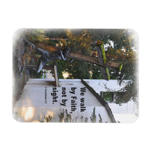 我々は信仰によって歩くが見えない マグネット (横)