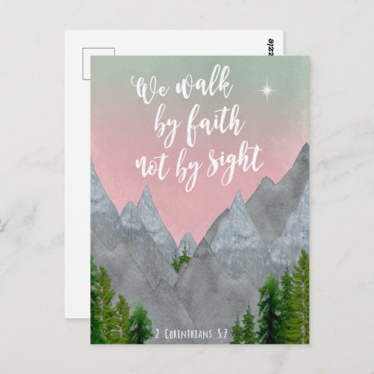 我々は信仰によって歩くのではなく、視覚聖なる書物、 経典はがき ポストカード (正面/裏面)