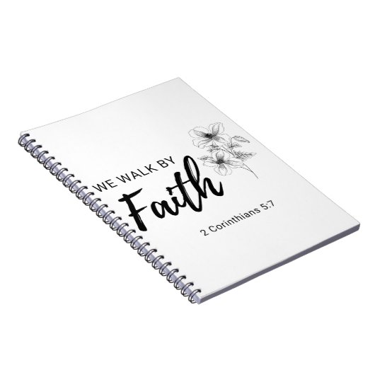 我々は信仰によって歩くクリスチャン聖書聖なる書物、 経典引用文2 ノートブック (右側)