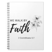 我々は信仰によって歩くクリスチャン聖書聖なる書物、 経典引用文2 ノートブック (正面)