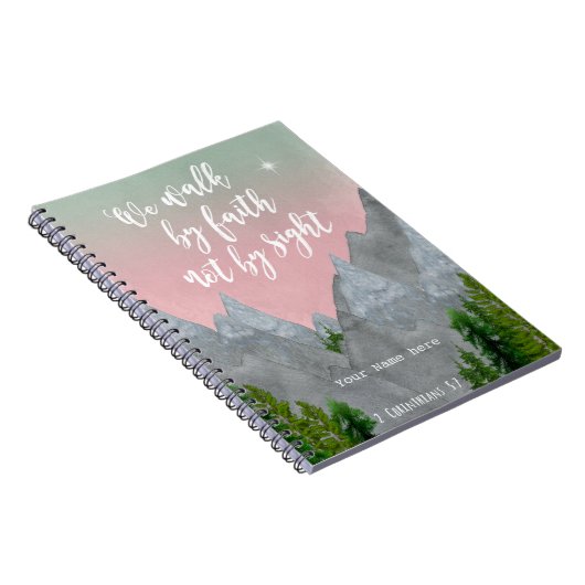 我々は信仰によって歩く事が目視手帳によってではない聖なる書物、 経典 ノートブック (右側)