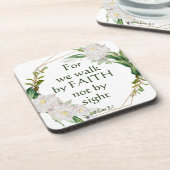 我々は信仰によって歩く見る引用文 コースター (左側)