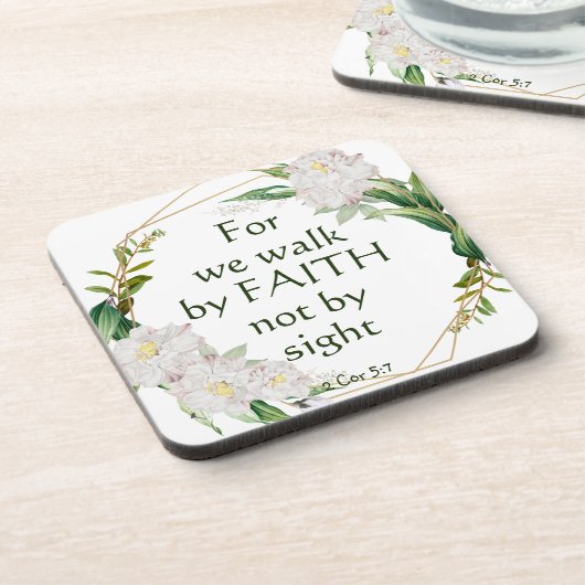 我々は信仰によって歩く見る引用文 コースター (左側)