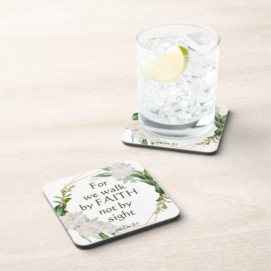 我々は信仰によって歩く見る引用文 コースター (右側)