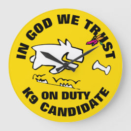 我々は信頼している ラージ壁時計