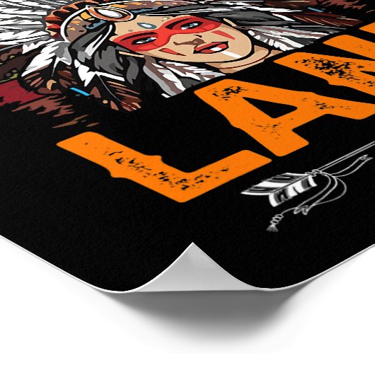 我々は先住民族の土地に住おもしろいむ先住民アメリカ人だ ポスター (角)