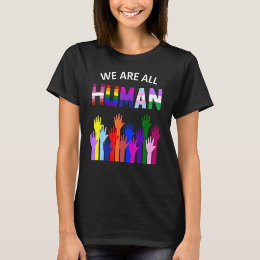 我々は全ての人間LGBTゲイ権利プライド同盟 Tシャツ (正面)