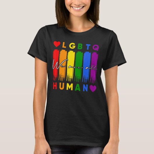 我々は全ての人間Lgbtゲイ権利プライドAlly Lgbtq Tシャツ (正面)