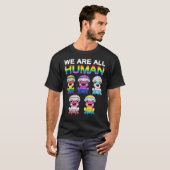 我々は全ての人間LgbtレインボーカエルLgbtqフラグゲイ Tシャツ (正面フル)