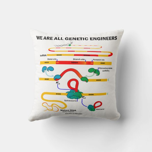 我々は全ての遺伝学技術者RNAスプライシングユーモア クッション (裏面)