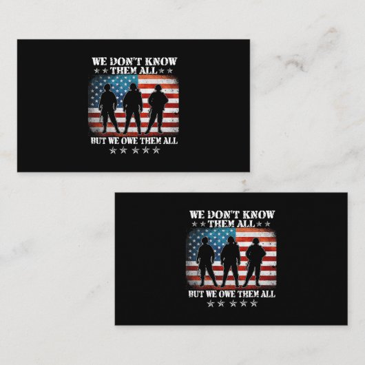 我々は全てを知らないが我々は全ての退役軍人を負う 名刺 (正面/裏面)