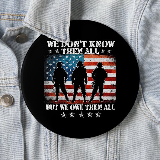 我々は全てを知らないが我々は全ての退役軍人を負う 缶バッジ (インサイチュ)