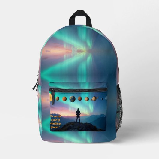 我々は全てバックパックの一部素晴らしだ プリントバックパック (正面)