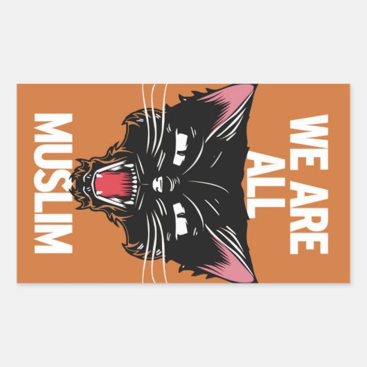 我々は全てムスリムのステッカーだ 長方形シール (正面)