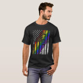 我々は全て人間アメリカの国旗アリー誇りを持ったLGBT Rai Tシャツ (正面フル)